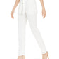 INC International Concepts Women's Paper Bag Waist Tapered Pants White Size 2 Petite