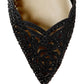 Betsey Johnson Women's Lucy Leather Pointed Toe Bridal Sandel Black Size 9.5M