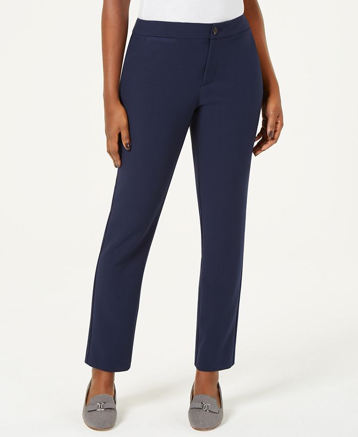 Charter Club Women's Newport Straight Leg Pants Blue Size 6