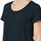 JM Collection Women's Scoop Neck T-Shirt Navy  Size X-Large