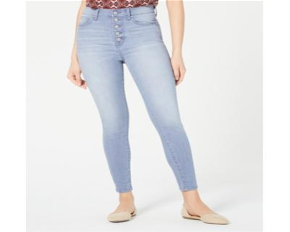 Celebrity Pink Junior's Button Fly High Rise Skinny Jeans Blue Size 13