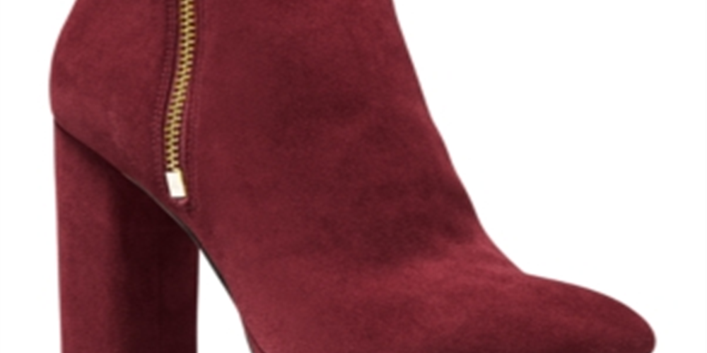 Michael Kors Women's Frenchie Leather Ankle Booties Red Size 8.5