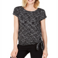 JM Collection Women's Tie Hem T-Shirt Black Size XX-Large
