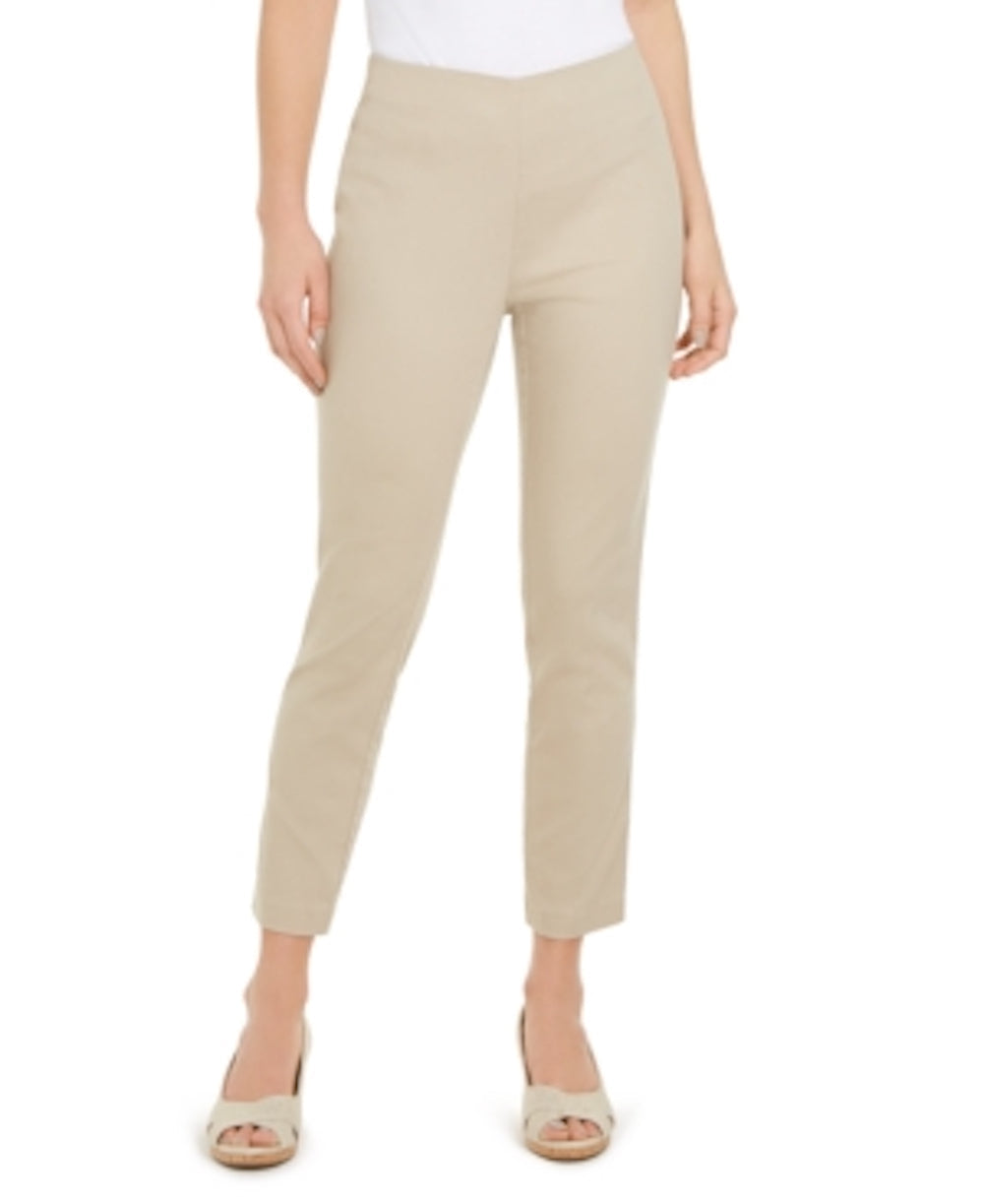 Charter Club Women's Chelsea Stretch Twill Cropped Pants Brown Size 4 P