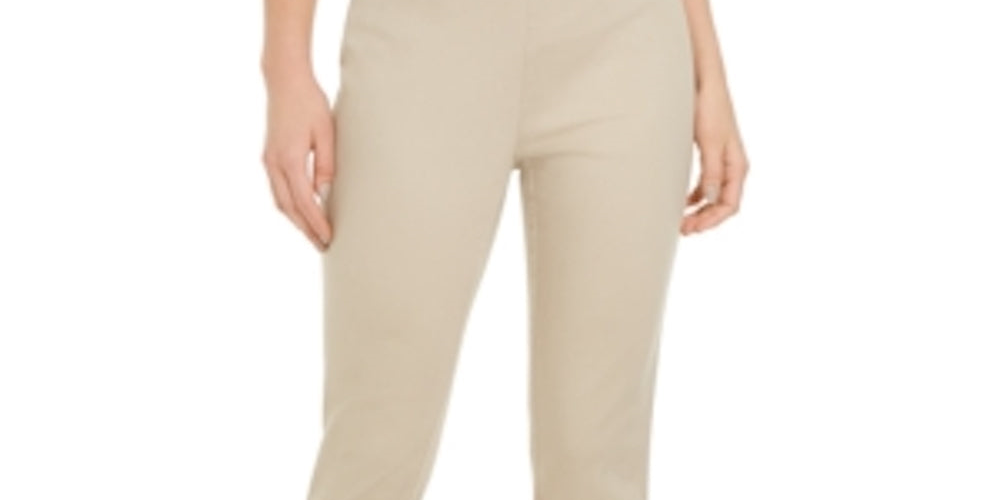 Charter Club Women's Chelsea Stretch Twill Cropped Pants Brown Size 4 P