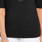 Karen Scott Women's Cotton Lace up Elbow Sleeve Top Black Size X-Small