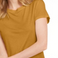 Maison Jules Women's Tie Back Solid T-Shirt Yellow Size Small