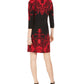 JM Collection Women's Printed Dress Black Size Petite