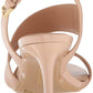 Calvin Klein Women's Lancy Nappa Open toe Ankle Strap Heel Casual Dress Shoe Brown Size 11 M