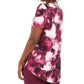 JM Collection Women's Printed Short Sleeve Top Pink Size X-Small