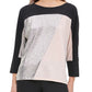 Calvin Klein Women's Metallic Colorblock Blouse Gray Size M