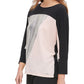 Calvin Klein Women's Metallic Colorblock Blouse Gray Size M