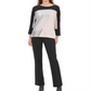 Calvin Klein Women's Metallic Colorblock Blouse Gray Size M