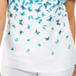 Karen Scott Women's Cascade Butterfly Printed Top Blue Size Small