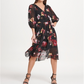 DKNY Women's Balloon Sleeve Chiffon MIDI Dress Gray Size 6