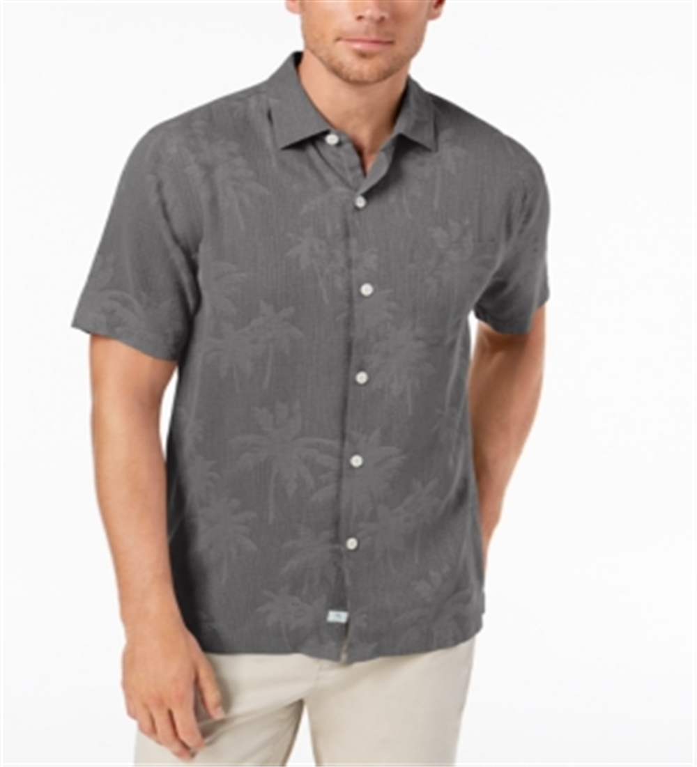 Tommy Bahama Men's Digital Palms Classic Fit Silk Shirt Black Size XXX-Large