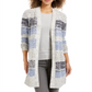 Style & Co Women's Striped Cardigan Blue Size X-Small