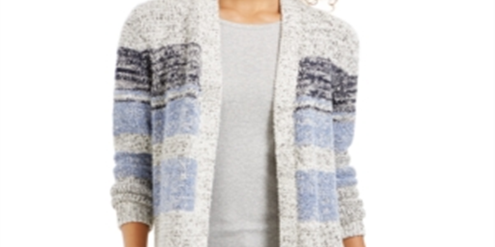 Style & Co Women's Striped Cardigan Blue Size X-Small