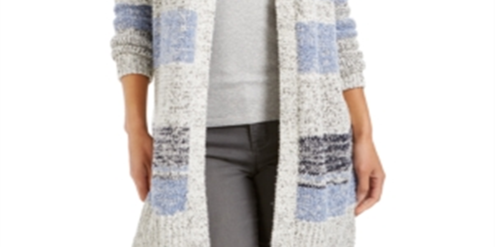 Style & Co Women's Striped Cardigan Blue Size X-Small