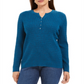 Karen Scott Women's Cable Knit Henley Sweater Blue Size X-Small