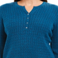 Karen Scott Women's Cable Knit Henley Sweater Blue Size X-Small