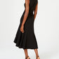 Calvin Klein Women's Asymmetric Neck High Low Dress Black Size 14