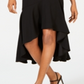 Calvin Klein Women's Asymmetric Neck High Low Dress Black Size 14