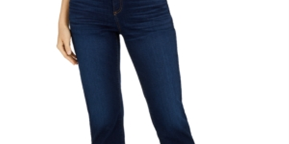 INC International Concepts Women's Straight Leg Frayed Hem Ankle Jeans Blue Size 2