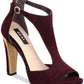 DKNY Women's Colby Leather Open Toe T-Strap Classic Pumps Red Size 9.5