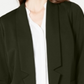 Alfani Women's Notch Collar Open Front Jacket Green Size M