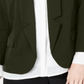 Alfani Women's Notch Collar Open Front Jacket Green Size M