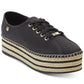 DKNY Women's Adrian Platformes Fabric Low Top Lace up Fashion Black Size 8