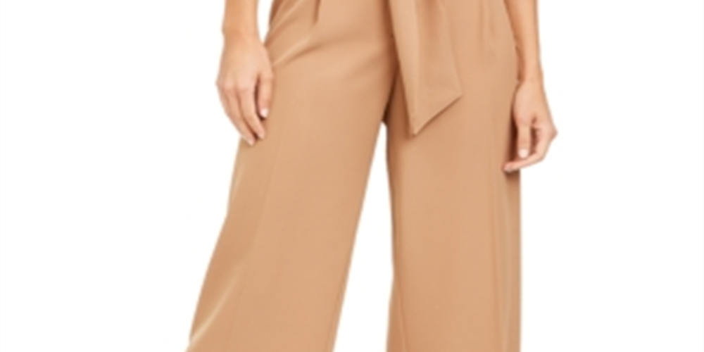 Alfani Women's Tummy Control Culotte Pants Brown Size 18