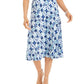 JM Collection Women's Printed MIDI Skirt Blue Size M
