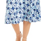 JM Collection Women's Printed MIDI Skirt Blue Size M