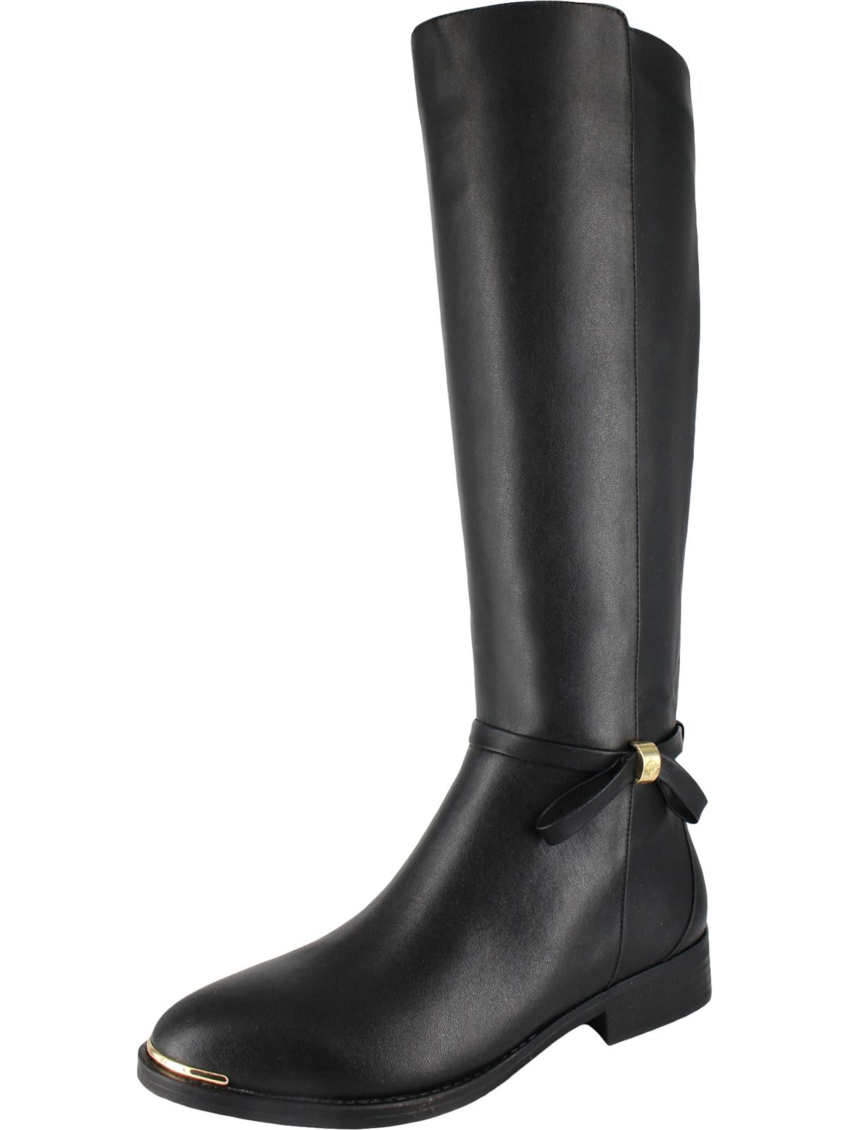 Nanette Lepore Women's Margaux Leather Pull on Riding Boots Black Size 8.5 M