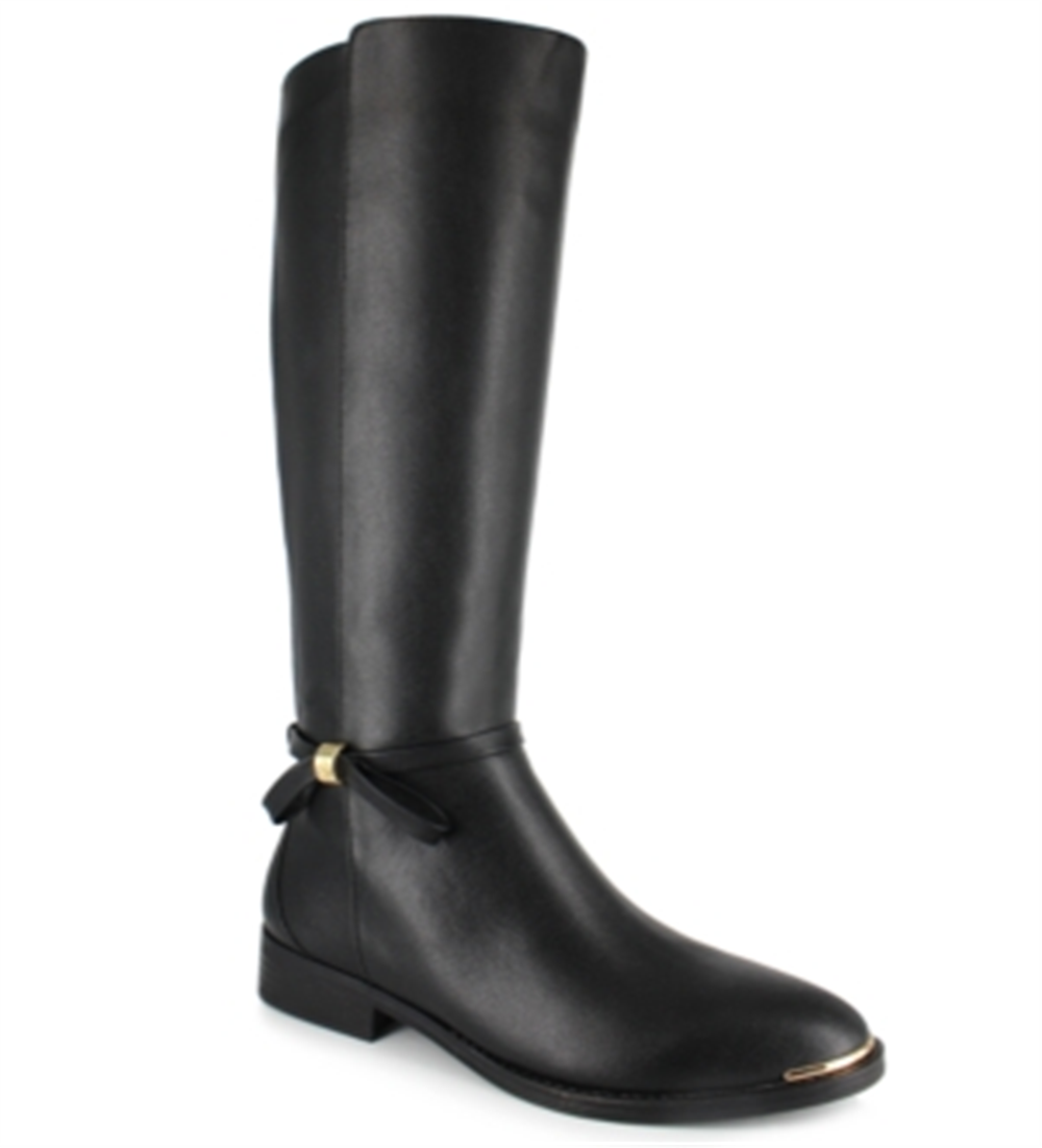 Nanette Lepore Women's Margaux Leather Pull on Riding Boots Black Size 8.5 M