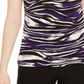 Calvin Klein Women's Sleeveless Printed Pleat Neck Top Black Size X-Small
