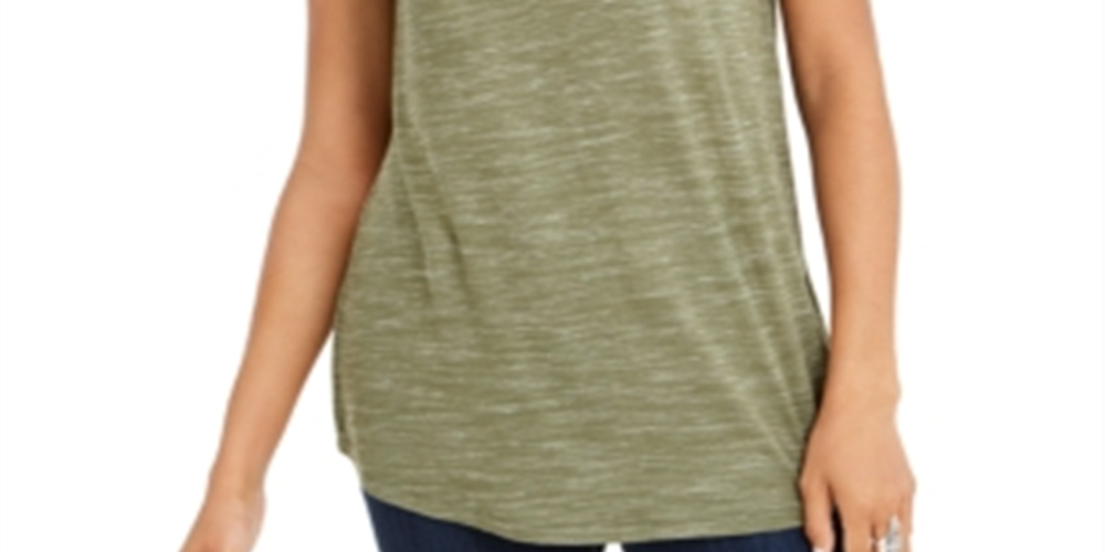 Style & Co Women's Spacedyed Tank Tank Top Green Size Medium