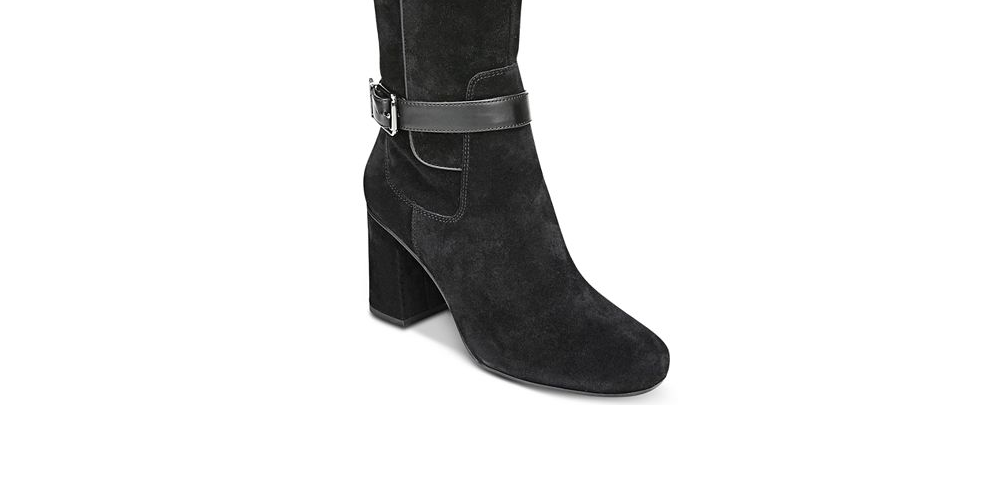 Franco Sarto Women's Knoll Suede Closed Toe Knee High Fashion Boots Black Size 5.5 M