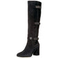 Franco Sarto Women's Knoll Suede Closed Toe Knee High Fashion Boots Black Size 5.5 M