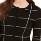 Charter Club Women's Windowpane Button Cardigan Black Size XX-Large