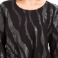 JM Collection Women's Metallic Print Top Black Size Petite Small