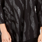 JM Collection Women's Metallic Print Top Black Size Petite Small