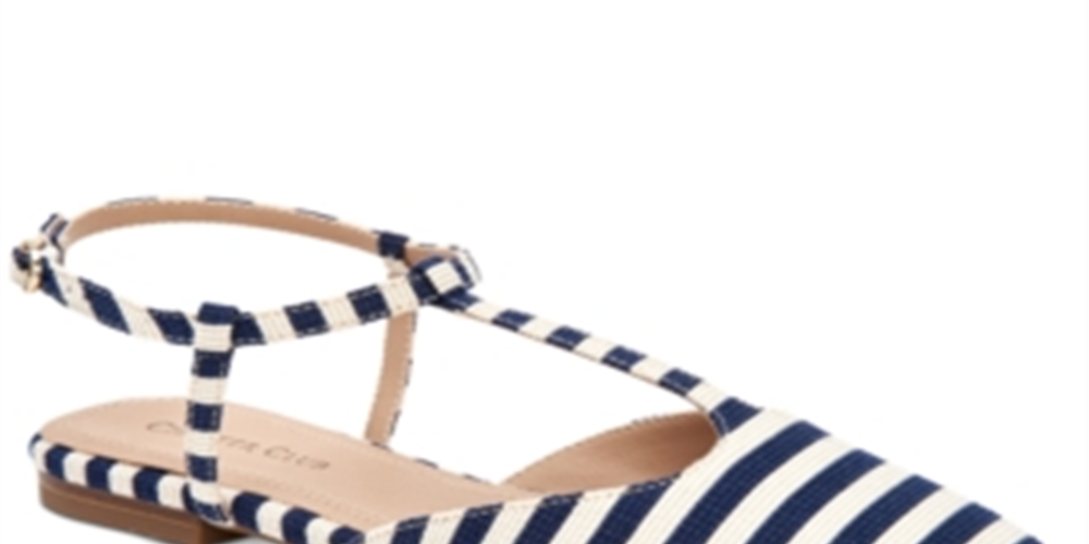 Charter Club Women's Ellory T-Strap Flats Blue Size 8.5M