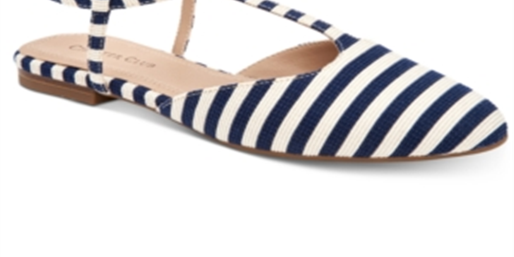 Charter Club Women's Ellory T-Strap Flats Blue Size 8.5M