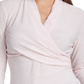 DKNY Women's Textured Surplice Blouse Pink Size Small