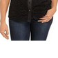 Anne Klein Women's Corded LACE Sleeveless Button Front Blouse Black Size 16