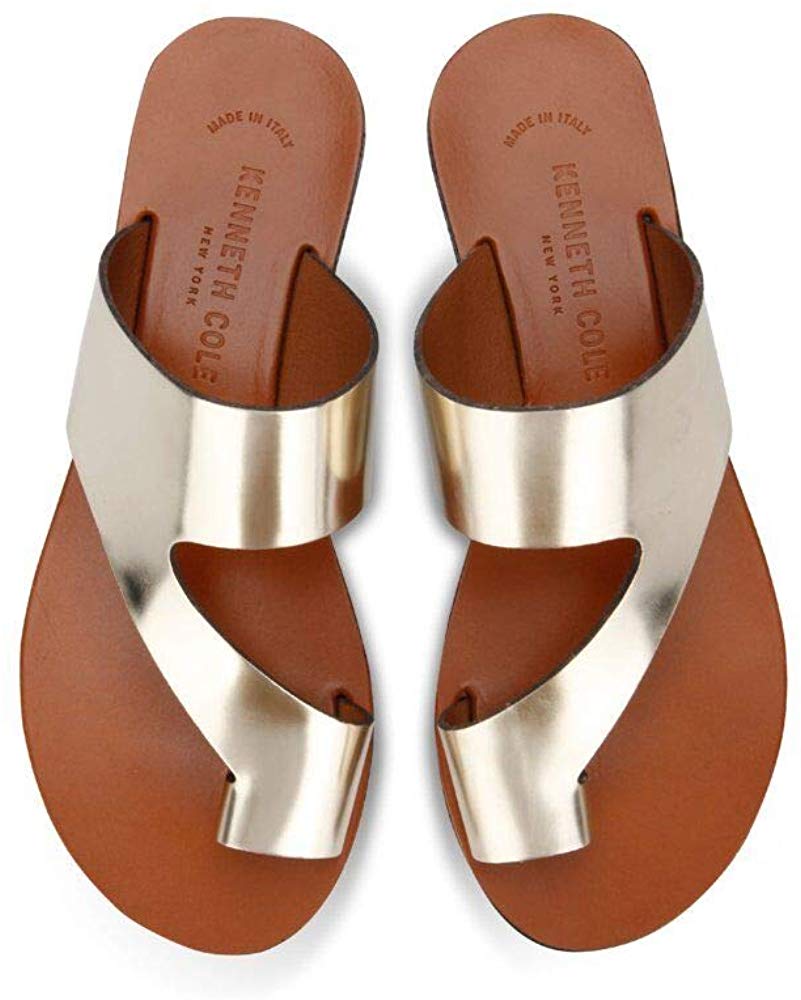 Kenneth Cole New York Women's Palm Open Toe Casual Slide Sandals Yellow Size 9 M