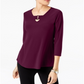 Alfani Women's Buckle Detail Tunic Blue Size XL